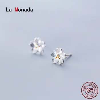 La Monada Madinga Gėlių Korėjos Minimalistinio Stud Moterų Auskarai, Sidabras 925, Bauda Papuošalai Sidabro 925 Stud Auskarai Moterims