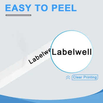 Labelwell Nuolatinis Poliesteris Etikečių juosta 18483 12mm Black on White suderinama Dymo LabelWriter Etiketės Kūrėjai 5000,5200,6000