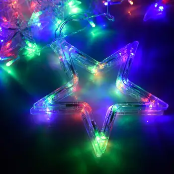 LED Eilutės Žibintai Pentagram Star Užuolaidų Šviesos Pasakų Vestuvių, Gimtadienio, Kalėdų Apšvietimo Patalpų Apdailos Lemputė 220V IP44