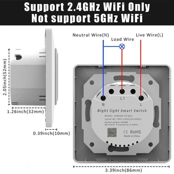 Lonsonho Tuya WiFi Smart Switch Su RGB Scena Naktį Šviesos Nepriklausomos Kontrolės Belaidžio Sienų apšvietimo Mygtukas Jungikliai ES 220V