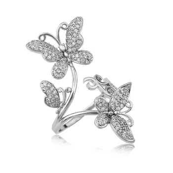 Madinga Kubinis Cirkonis Crystal Butterfly Inaect Prabangos Kokybės Cz Stone Aukščio, Žiedai, Moterų Papuošalai J-z0090
