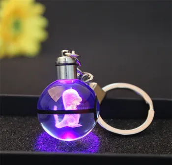Mados Individualų Kristalų Pokeball Keychain Dovana Kristalų LED Pokemon Kamuolys Keychain