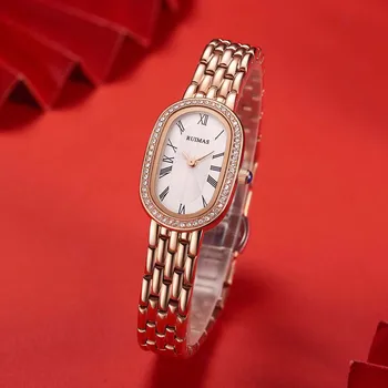 Mados Ponios Žiūrėti Moterų 2019 Naujas Rose Gold Dress Kvarciniai Laikrodžiai Prabangių Deimantų Laikrodžiai Relogio Feminino Apyrankė Laikrodis