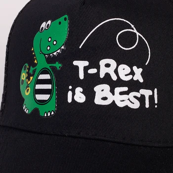 Mados vaikų beisbolo kepuraitę hip-hop skrybėlę reguliuojamas animacinių filmų dinozaurų siuvinėjimo tinklelio, kepurės lauke, saulės, skrybėlę snapback skrybėlės