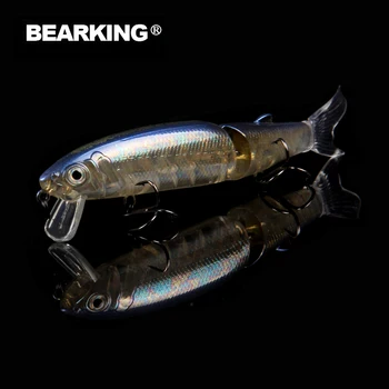 Mažmeninės prekybos Bearking 2017 karšto modelis žvejybos masalus sunku masalas 113mm 13.7 g minnow įrengta kokybės profesionalus juodos arba baltos spalvos kabliukai