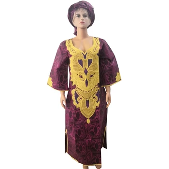 MD afrikos moterų suknelė tradicinių afrikos suknelės moterims siuvinėjimo maxi suknelės su headtie tradiciniai rūbai