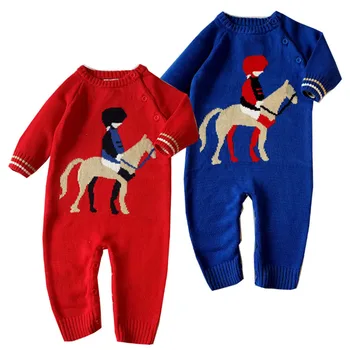 Megzti berniuko, drabužiai nauji gimęs drabužėlių naujagimiui romper raudonojo arklio trikotažo drabužiai, kūdikių mergaitės jumpsuit medvilnės rompers pavasario