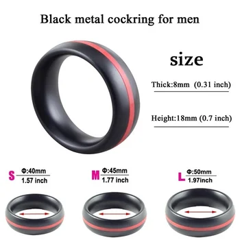 Metalo Spurgos Gaidys Žiedai Juodo Plieno Cockring Varpos Nedelsiant Žiedas Erekcijos Žiedai Vyrams 40mm/45mm/50mm