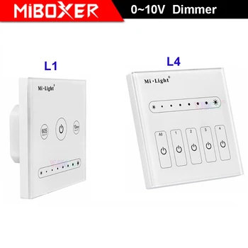 MiBOXER L4 L1 1/4 kanalų išėjimas,nepriklausomą kontrolę,Sieniniai 4-Kanalų 0~10V led šviesos lempos lemputė Skydelyje Dimeris AC100~240V