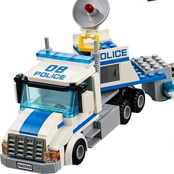 Miesto Miesto Policijos Pajėgų Sraigtasparnis Sunkvežimių Kūrimo Bloką Sraigtasparnis Žaislai Transporter Suderinama Su 60049 410pcs Vaikams, Žaislai