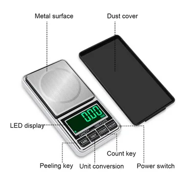 Mini Papuošalai Masto USB Įkrovimo Kišenėje Skaitmeninės Svarstyklės 100g/200g/300g/500g/1 kg nuo 0,01 g Tikslumo Elektroninės Balansas Svoris Masto