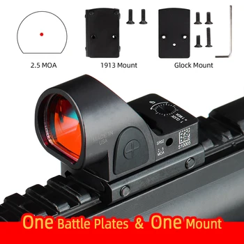 Mini RMR SRO Red Dot taikymo Sritis Akyse 2.5 žūm Akyse Airsoft Medžioklės Reflex Akyse Universalus Glock Mount Kolimatorius Šautuvas HK2-0130