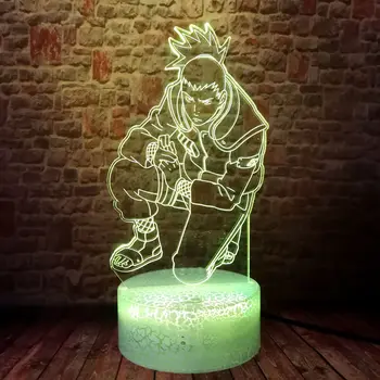 Mirksi 3D Iliuzija LED Stalas naktinė lempa Spalvinga Keičiasi Pakeisti Šviesos Nara Shikamaru Anime duomenys Naruto Modelis Žaislai Vaikams