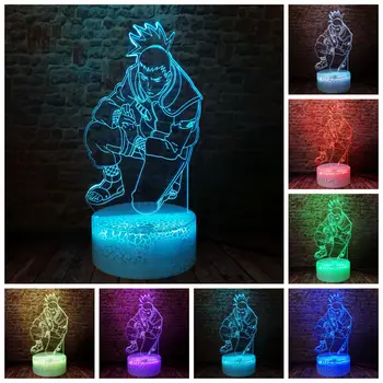 Mirksi 3D Iliuzija LED Stalas naktinė lempa Spalvinga Keičiasi Pakeisti Šviesos Nara Shikamaru Anime duomenys Naruto Modelis Žaislai Vaikams