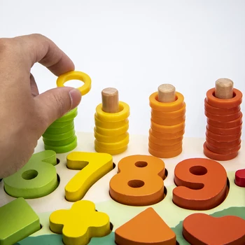 Montessori Ugdymo Mediniai Žaislai, Geometrinės Formos Pažinimo Žaislai, Dėlionės Matematikos Žaislai Anksti Švietimo Vaikams