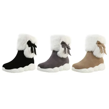 MORAZORA 2020 m. Žiemos sniego batai patogus med kulniukai aikštėje kojų ponios batų mados bowknot išlaikyti šiltas batai moterims