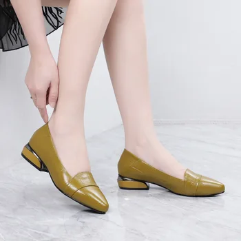 Moterų batai Nauji mados odos vieno minkštas batų padais patogus, neslidus minkštos odos laisvalaikio bateliai didelio dydžio batus