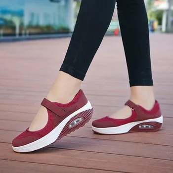 Moterų Komfortą Pėsčiomis Slaugytoja Batai Anti-Slip Kvėpuojantis Pleištai Sneaker Fitneso 2019 Mados Batus Moteris Sapato Feminino