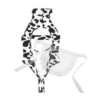 Moterų Sexy Karvė Spausdinti Vienas Gabalas, Cosplay Kostiumai, Išgalvotas Tuščiaviduriai Japonijos Moksleivės Apatiniai, Moteriškas Apatinis Trikotažas, Thong Leotard Clubwear