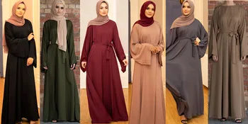 Musulmonų Abaja Paprastos Suknelės Nida Cardigan Hijab Vestidos Kimono Ilgas Chalatas, Chalatai Tunika Jubah Ramadanas Eid Arabų Islamo Turkija