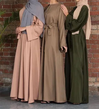 Musulmonų Abaja Paprastos Suknelės Nida Cardigan Hijab Vestidos Kimono Ilgas Chalatas, Chalatai Tunika Jubah Ramadanas Eid Arabų Islamo Turkija