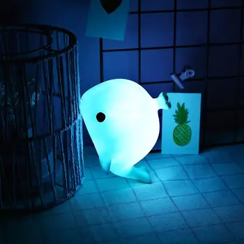 Naktį Šviesos Mielas Animacinių filmų Banginio Formos LED Nakties Žibintas su baterijomis, Vaikų, Miegamojo Lempa Vaikams Dovanų
