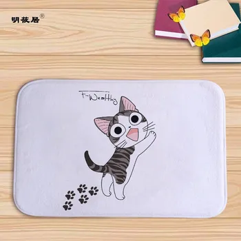 Namų dekoro Animacinių filmų Chi Sweet home katė spausdinti vonios kilimėlis, kilimėliai, virtuvės kilimų 40x60cm Flanelė DoormatTapete Lovų Kambarys