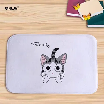 Namų dekoro Animacinių filmų Chi Sweet home katė spausdinti vonios kilimėlis, kilimėliai, virtuvės kilimų 40x60cm Flanelė DoormatTapete Lovų Kambarys