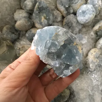 Natūraliai mėlyname Celestite kristalų sankaupos Mineralinių Pavyzdys Apdaila