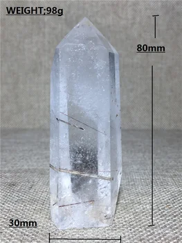 Natūralių plaukų kvarco kristalo lazdelė taško, Namo, buto apdailos akmuo ir krištolo Kristalų lazdele stulpelio