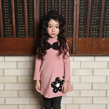 Nauja Rudens Korėjos Kūdikių Mergaičių Suknelė Atsitiktinis Mergaičių Suknelės Žiemos Tirštėti Ilgomis Rankovėmis Bamblys Mergina Suknelės Princesė Kostiumas
