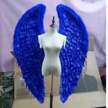 Naujas atvykti spalva mėlyna violetinė podiumo, rodo didelę plunksną vestuvių fotografija rekvizitai sparnus angelo auto rodo, cosplay prop