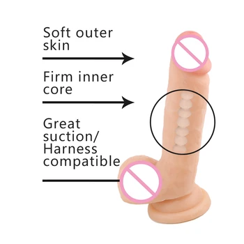 Naujas Dildo Modeliavimas Netikrą Masturbacija Prietaiso Suaugusiųjų Rankinio Moterų Built-In Kaulų Varpos Produkto G-Spot Sekso Žaislai