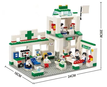 Naujas Miesto Ligoninės skubios pagalbos centro Modelis, Statyba Blokai Žaislai Vaikams Suderinama Su Gydytoju, Slaugytoja Duomenys Plytos