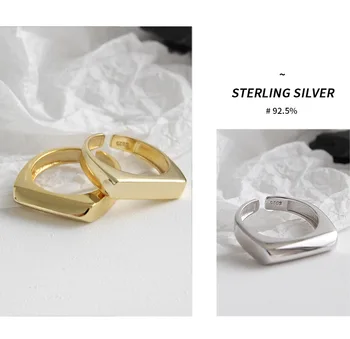 Nekilnojamojo 925 sterlingas sidabro piršto žiedai moterims sklandžiai aukso spalva Madinga fine Jewelry Didelio Aukščio Antikvariniai Žiedai Anillos