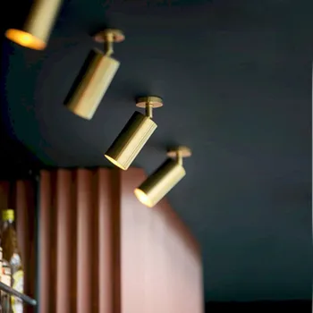 Nordic light luxury žalvario, vario kelio prožektoriai LED lubų šviestuvas gyvenimo kambario sienos perėjimu baras GU10 85-265V Aukso lempos