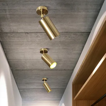 Nordic light luxury žalvario, vario kelio prožektoriai LED lubų šviestuvas gyvenimo kambario sienos perėjimu baras GU10 85-265V Aukso lempos