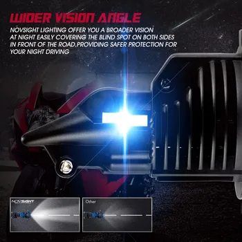 Novsight Naujas Stilius moto LED žibintų 35w 6000lm 6500k balta super šviesus h4 Led motociklo priekinių žibintų lemputes 12v Moto Priedai