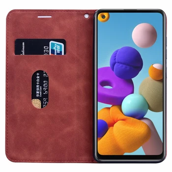 Odos Flip Case For Samsung Galaxy A21S Originalus Magnetinis Telefono Dėklas, Skirtas Funda 