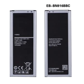 Originalus Didelės Talpos Baterija EB-BN916BBC Samsung Galaxy NOTE4 N9100 N9106W N9108V N9109V 4 Pastaba Baterijos 3000mAh