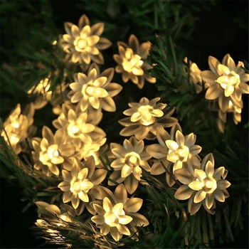 Pasakų Lotus Šviesos Eilutės LED Gėlių Žiedų Girlianda Žibintai, Baterija, Vestuvių, Kalėdų Ramadanas Baras KTV Apdaila