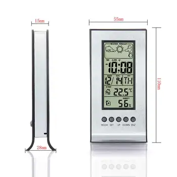 Patalpų LCD Elektroninių Temperatūros Drėgmės Matuoklis Skaitmeninis Termometras su Drėgmėmačiu Oras Stotis Kambarys Žadintuvas