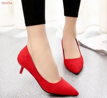 Pavasarį, rudenį moterų batai moterų aukšto kulno batai Fashiona raudona juoda moteris aukštakulnius Vestuvių puotą moterų batai
