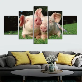 Plakato spauda, Drobė, Tapyba Gyvūnų kiaulių Nuotrauką Namų Dekoro Modernios Sienos Meno Pagrindų