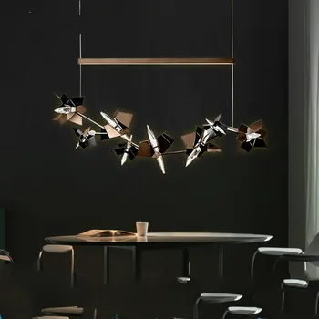 Post-modernios šviesos prabangus baras apdailos liustra Šiaurės minimalistinio namo kambarį valgomasis kristalų LED šviestuvo