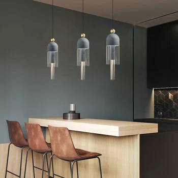 Postmodernios kutas LED sieniniai šviestuvai Šiaurės įrenginiai kambarį kabo lempa miegamasis restoranas, baras pakaba apšvietimas