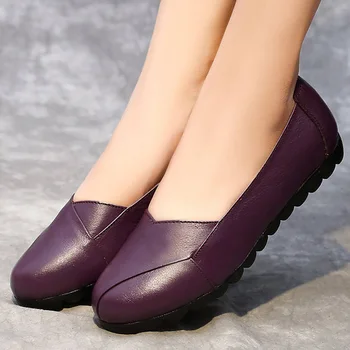 Prabangos prekės natūralios odos batai moterims, odinis butai šviesos kvėpuojantis ponios butas batai baleto butai merginos batai