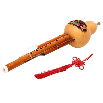 Pradedantiesiems Muzikos Mėgėjams Kinijos Rankų Darbo Bambuko Hulusi Moliūgas Cucurbit Fleita Etninių Muzikos Instrumentų Klavišą C Su Byla