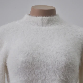 Pūkuotas Megztinis Fuzzy Kailio Korėjos Kašmyro Megztinis Moterims Traukti Femme Žiemą Šiltas Megztiniai Moheros Megztinis Drabužiai Kalėdų Traukti 2020 M.