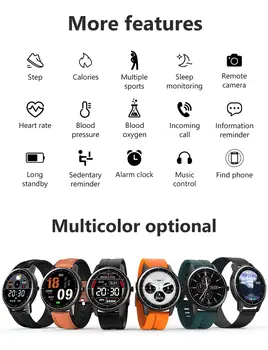 R8 Naujas Pilnas Touch Screen Smart Watch Vyrų, Moterų Fitneso aptikimo funkcija 